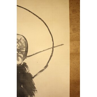 倣 川端玉章 案山子図 絹本掛軸　Z656 