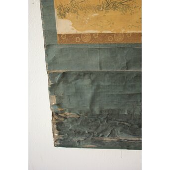 平時式 南蘋派か 猫と牡丹 絹本掛軸　Z657 