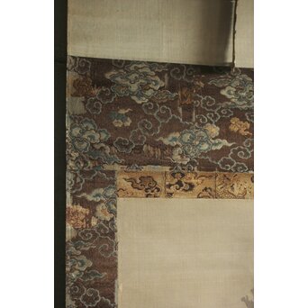 越寛一 馬晁 山水図 双幅 絹本掛軸　Z658 