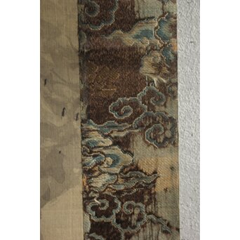 越寛一 馬晁 山水図 双幅 絹本掛軸　Z658 