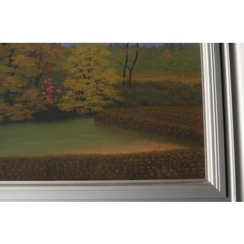 二川和之 田里早旦 日本画額装　Z659 