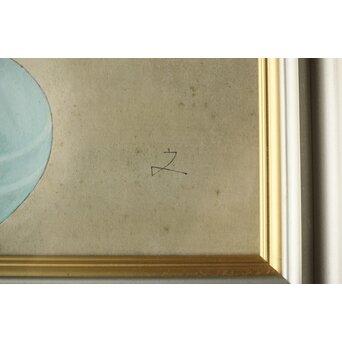 堀文子 花菖蒲 日本画額装　Z660 