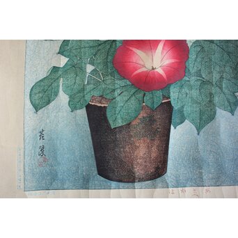 犬塚苔翠(たいすい) 「朝顔」酒井川口合版　Z661 