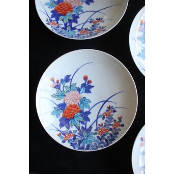 色絵鍋島 芙蓉文中皿 4客　P559 