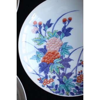 色絵鍋島 芙蓉文中皿 4客　P559 