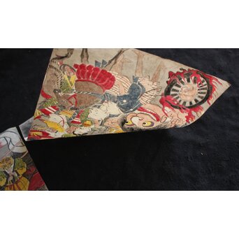 春松堂玉国「画本西遊記 百鬼夜行之図」三枚続 木版画原画　Z664 