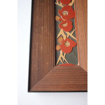 音丸耕堂 彫漆額 共箱　Q389 