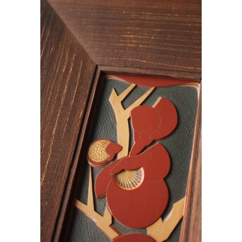 音丸耕堂 彫漆額 共箱　Q389 