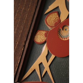 音丸耕堂 彫漆額 共箱　Q389 