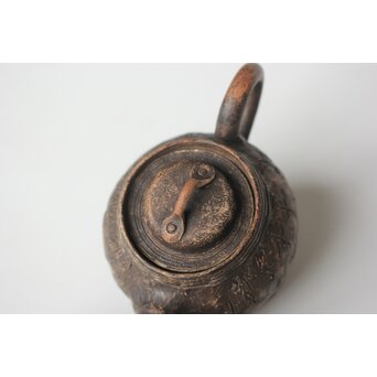 倣 青木木米 漢詩彫 赤壁図 急須　P561 