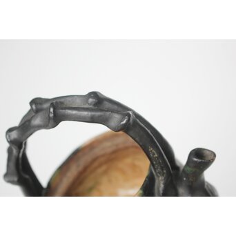 太田垣蓮月 和歌彫 緑釉急須　P562 