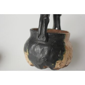 太田垣蓮月 和歌彫 緑釉急須　P562 