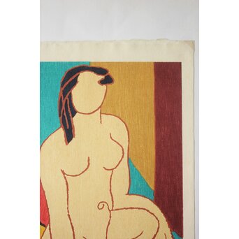 熊谷守一 木版画「坐裸婦」加藤版画研究所　Z668 