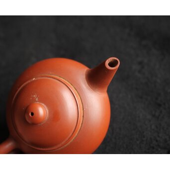 二代 山田常山 宜興風朱泥 後手急須 一双　P565 