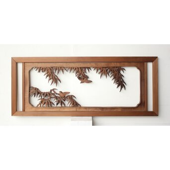 竹雀 木彫欄間　R0474