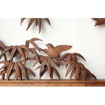 竹雀 木彫欄間　R0474 