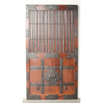 重厚総欅 巾着金具格子蔵戸　W0208Y