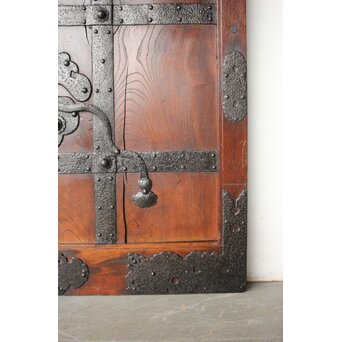 重厚総欅 巾着金具格子蔵戸　W0208Y 