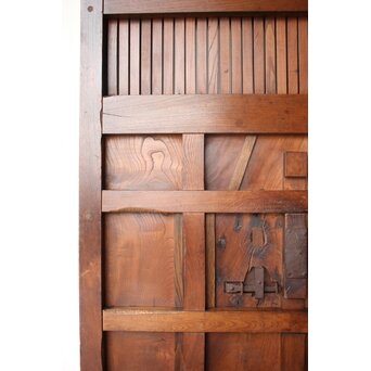 重厚総欅 巾着金具格子蔵戸　W0208Y 