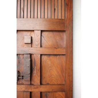 重厚総欅 巾着金具格子蔵戸　W0208Y 