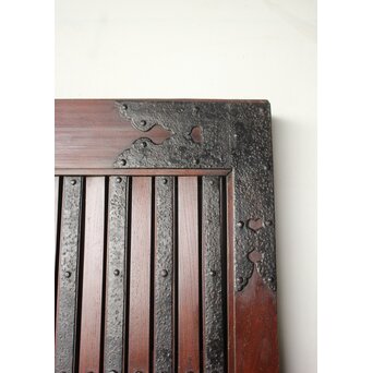 重厚総欅 巾着金具格子蔵戸　W0208Y 