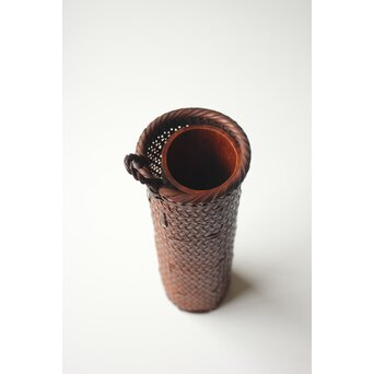 石川四海 筒型竹籠 花生　U381 