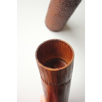 石川四海 筒型竹籠 花生　U381 