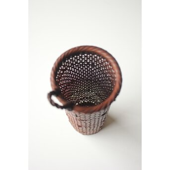 石川四海 筒型竹籠 花生　U381 