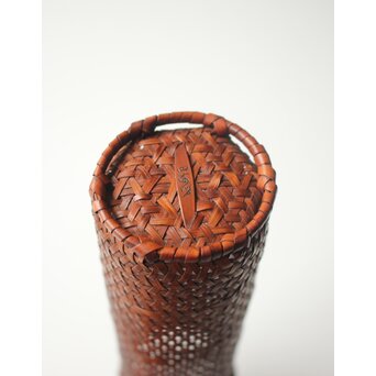 石川四海 筒型竹籠 花生　U381 