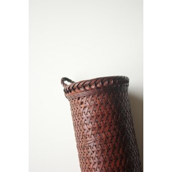 石川四海 筒型竹籠 花生　U381 