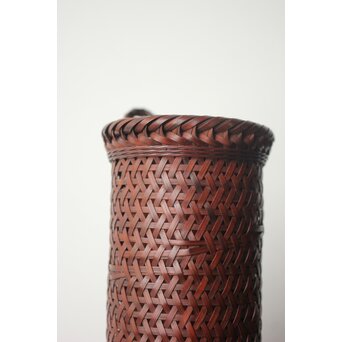 石川四海 筒型竹籠 花生　U381 