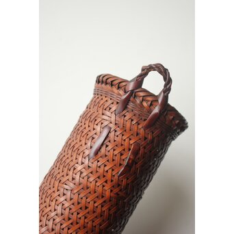 石川四海 筒型竹籠 花生　U381 