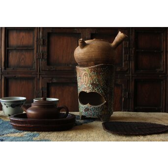 揚名合利 涼炉 ボーフラ 炉扇 茶銚敷 一式　P569