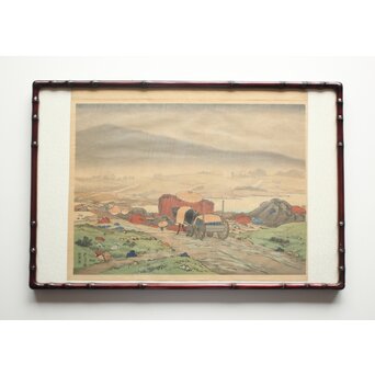 橋口五葉【邪馬渓】木版画 額装　Z684