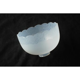 輪花縁 腐食装飾 オパールセントガラス電笠　A506