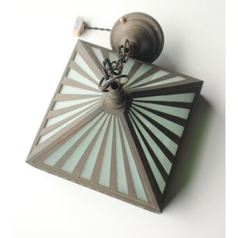 アールデコ ダイア緑色ガラス シャンデリア照明　A0516Y 