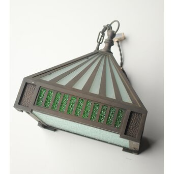 アールデコ ダイア緑色ガラス シャンデリア照明　A0516Y