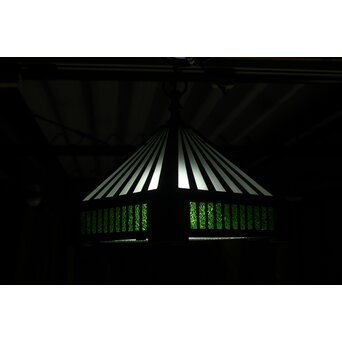 アールデコ ダイア緑色ガラス シャンデリア照明　A0516Y 