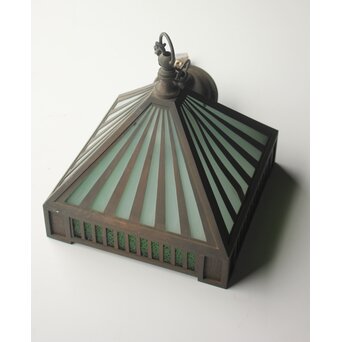 アールデコ ダイア緑色ガラス シャンデリア照明　A0516Y 