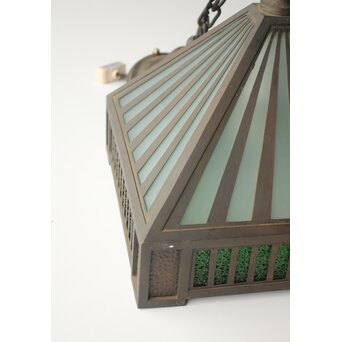 アールデコ ダイア緑色ガラス シャンデリア照明　A0516Y 