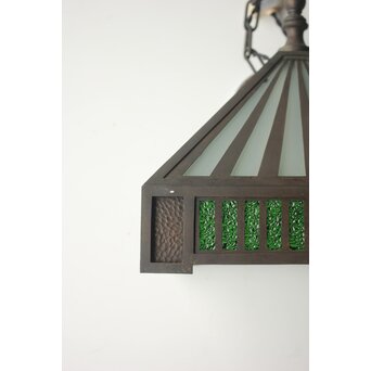 アールデコ ダイア緑色ガラス シャンデリア照明　A0516Y 