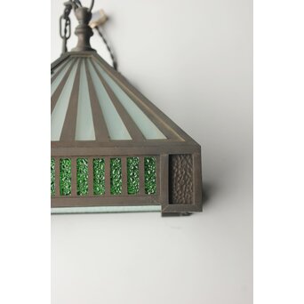 アールデコ ダイア緑色ガラス シャンデリア照明　A0516Y 