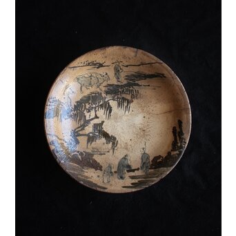 絵瀬戸 呉須鉄絵 平皿　P579