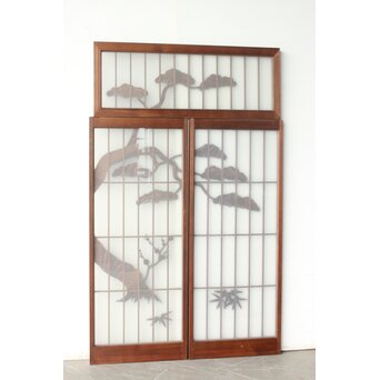 松竹梅 書院欄間 3枚1組　R0495 ウラ