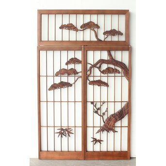 松竹梅 書院欄間 3枚1組　R0495