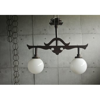 民藝好 木製二灯照明　A0519