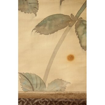 下村観山 紫陽花図 絹本軸装 東京美術俱楽部鑑定書付　Z704 