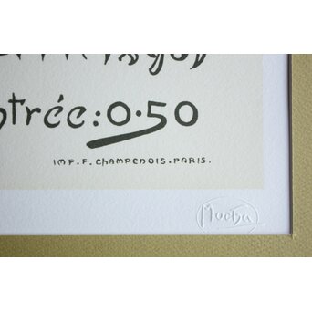 Alphonse Mucha ミュシャ「SALON des CENT」ミュシャ財団認定 リクリエーション版画 リトグラフ　Z706 