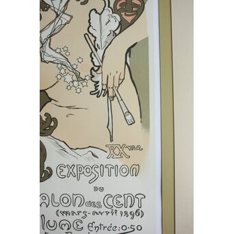 Alphonse Mucha ミュシャ「SALON des CENT」ミュシャ財団認定 リクリエーション版画 リトグラフ　Z706 