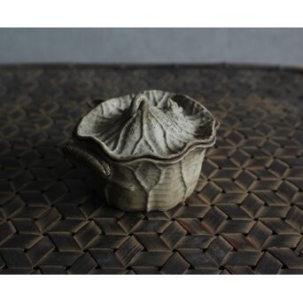 萬古 蛙と蓮型の急須 宝瓶　P581 